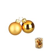 12 mini boules de Noël dorées - Ø 4 cm