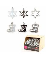 Set de 3 déco de sapin 6 cm - argent