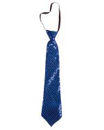 Cravate sequins avec élastique - bleu