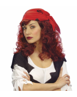 Perruque femme pirate avec foulard