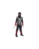 Costume garçon ninja - noir et rouge  - Taille 7/9 ans