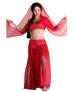 Déguisement femme danseuse orientale rouge – Taille Unique