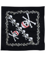 Bandana pirate noir avec tête de mort