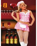 Déguisement femme serveuse sexy rose