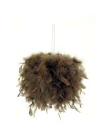 Boule de plumes chocolat - 40 cm