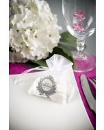 10 sachets organdi Just Married blancs 7,5 cm x 10 cm 