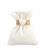 1x sachet dragées velours coeur blanc