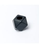 Bougeoir octogonal noir - 6,3 cm 