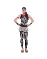 Costume fille squelette rebelle - Taille 12/14 ans