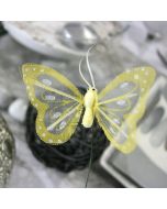 Papillon sur pique - jaune
