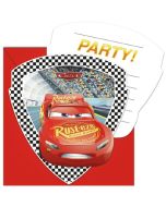 6 Invitations + enveloppes Cars 3