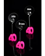 2 Marque-places anniversaire fuchsia - 40 ans