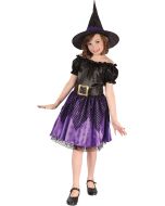Costume fille sorcière luxe - noir et violet