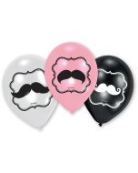 6 ballons moustaches