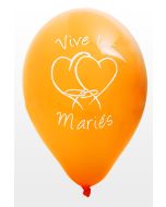 Ballons "Vive les mariés" - orange - x8