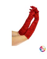 Gants satinés rouges