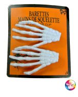 2 barrettes mains de squelette