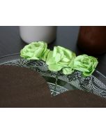 12 Roses papier sur tige vert anis 