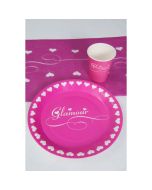 Assiette Glamour de coloris fushia