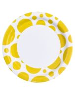 assiettes jetable pois jaune