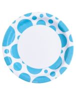 assiette jetble pois turquoise