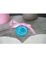 Nominette avec cercle blanc - turquoise 3 cm