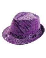 Chapeau sequins violet