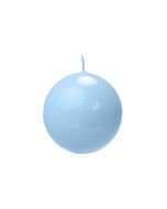 Bougie ronde laquée bleu ciel - 6 cm Ø