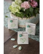 20 Mini roses papier - mint pour mariage