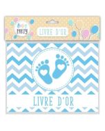 Livre d'or baby shower bleu