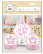 Centre de table baby shower rose
