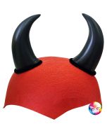 Coiffe diable rouge avec cornes noires