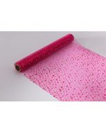 Chemin de table organza - Pois fuchsia