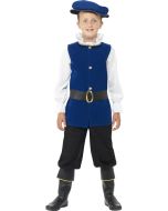 Costume garçon Tudor bleu roi - 5/6 ans