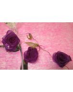 Guirlande de roses en organza - prune