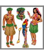 Décor de salle -danseurs Hawaiens 5 pièces