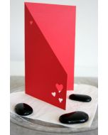 Menu de table : motif coeur -  rouge