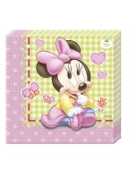 20 serviettes en papier 33 x 33 cm - Minnie Baby