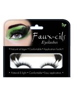 Paire de faux cils noirs plumes en coin