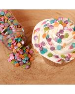 Confettis gâteau fleurs en sucre multicolores métallisé 70 g - 2