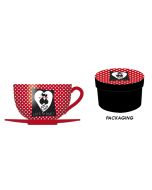 Grande tasse Cat rouge à pois blancs 11,5 cm