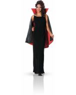 Cape adulte réversible noire et rouge - 90 cm