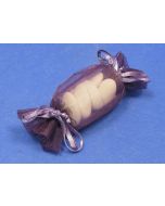 Ballotins en organza forme bonbon - prune 3 cm x 11 cm 