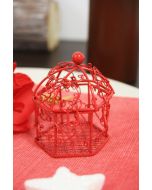 Cage en métal - rouge - 5,5 cm