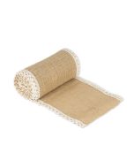 Rouleau jute bordure dentelle - 20cm x 5m - 1