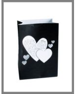 Lanternes de table en papier - Motif coeur - noir - x5