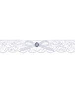 Jarretière en dentelle avec ruban satin - crème