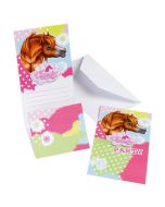 Lot 6 cartes d’invitations anniversaire cheval "Charming Horses"