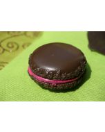 Macaron Bicolore - Chocolat/Fuchsia