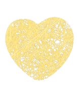 Coeurs en abaca - jaune